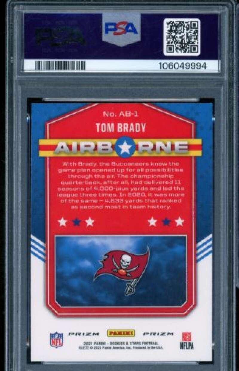 Tom Brady Card 2021 Panini R S Airborne (pop 11) #AB1 PSA 10 Image 2