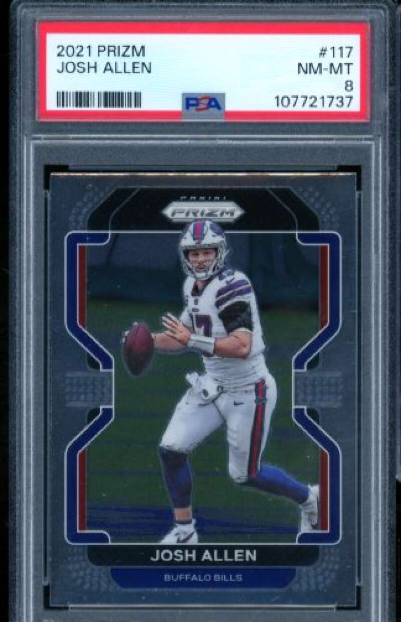 Josh Allen Card 2021 Panini Prizm #117 PSA 8 Image 1