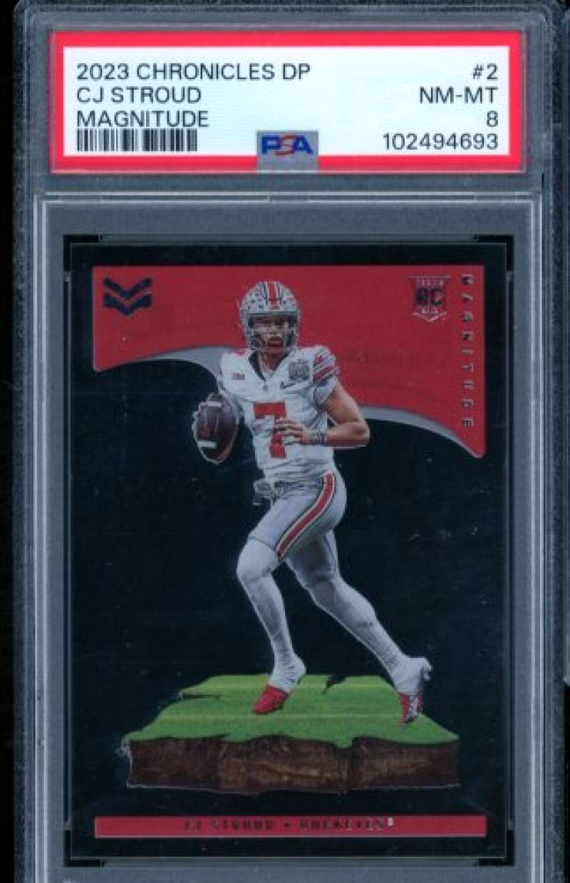 C.J. Stroud Rookie Card 2023 Chronicles DP Magnitude #2 PSA 8 Image 1