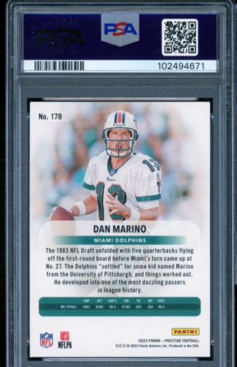 Dan Marino Card 2023 Prestige Diamond Xtra Points (pop 2) #178 PSA 9 Image 2