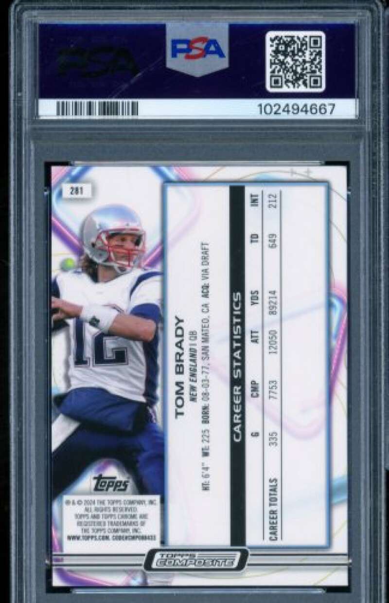 Tom Brady Card 2023 Topps Composite #281 PSA 9 Image 2