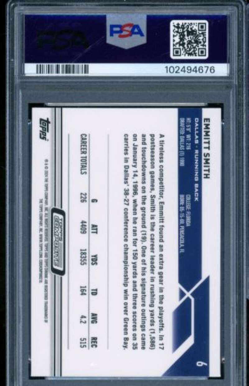 Emmitt Smith Card 2023 Topps Composite Prism Refractor (pop 2) #6 PSA 10 Image 2