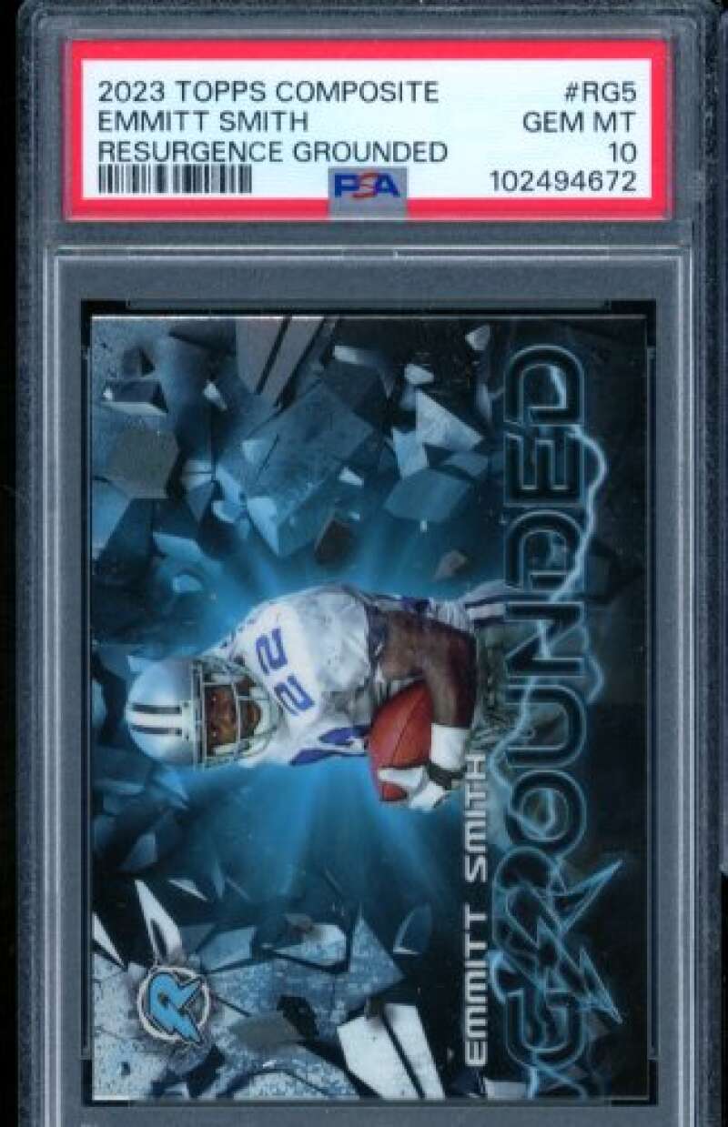 Emmitt Smith Card 2023 Topps Composite Resurgence Grounded (pop 3) #RG5 PSA 10 Image 1