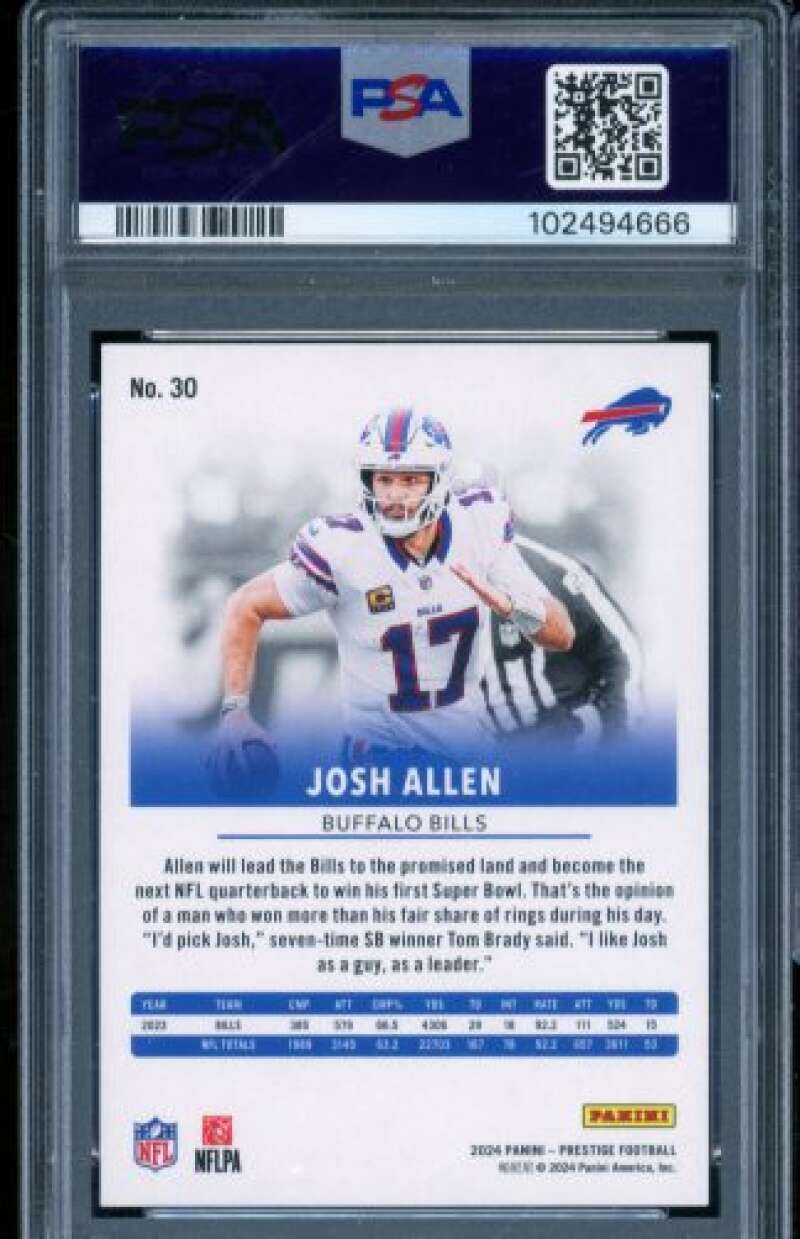 Josh Allen Card 2024 Prestige #30 PSA 6 Image 2