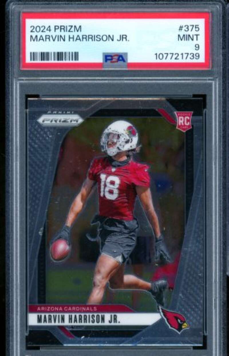 Marvin Harrison Jr. Rookie Card 2024 Prizm #375 PSA 9 Image 1