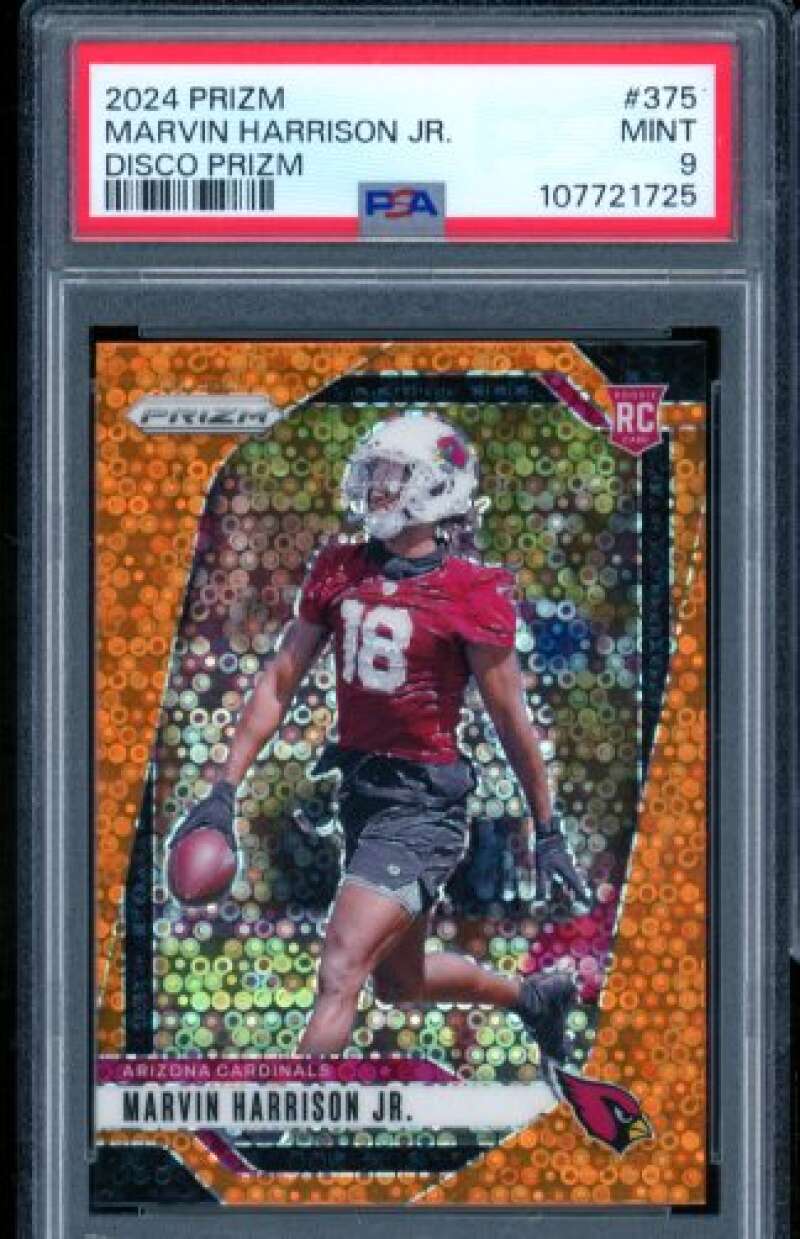 Marvin Harrison Jr. Rookie Card 2024 Prizm Disco Prizm #375 PSA 9 Image 1