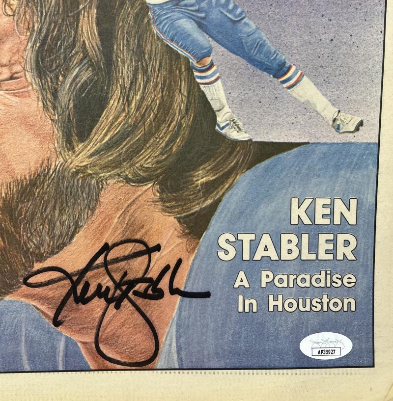 Ken Stabler Oilers Signed Autographed Sporting News Newspaper JSA Authentic Image 2