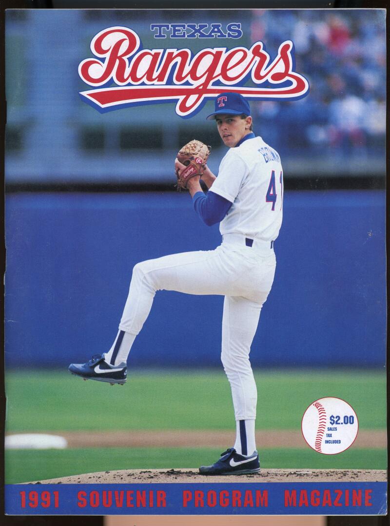 Texas Rangers 1991 Souvenir Program Magazine MLB Baseball Image 1