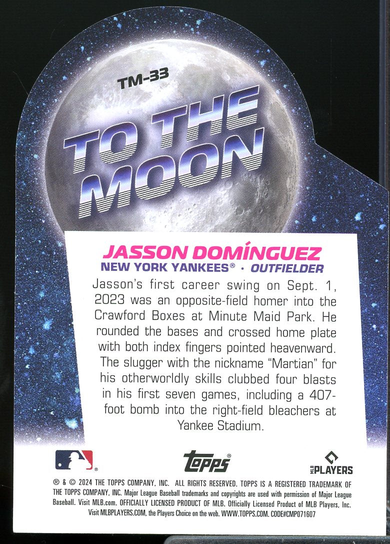 Jasson Dominguez Rookie Card 2024 Topps Big League To the Moon #TM33  Image 2