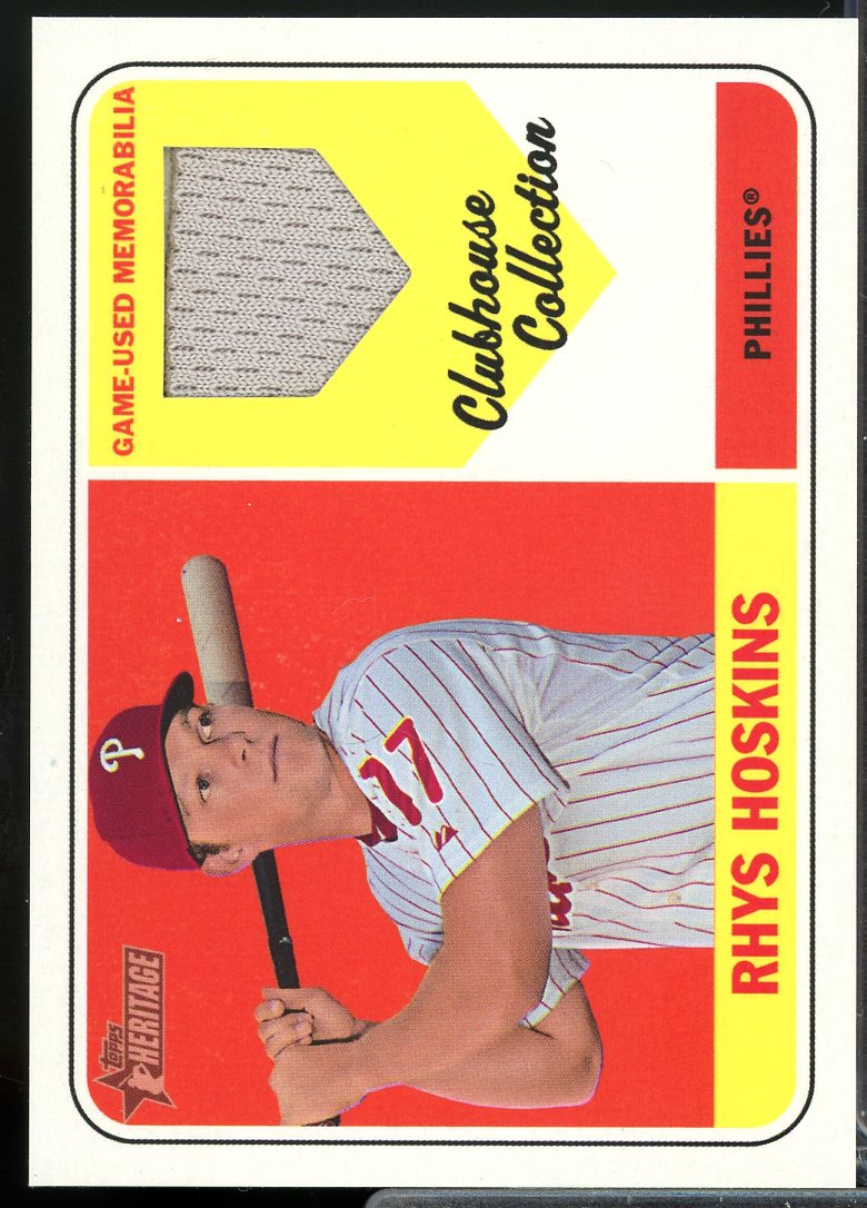 Rhys Hoskins HN Card 2018 Topps Heritage Clubhouse Collection Relics #CCRCH  Image 1