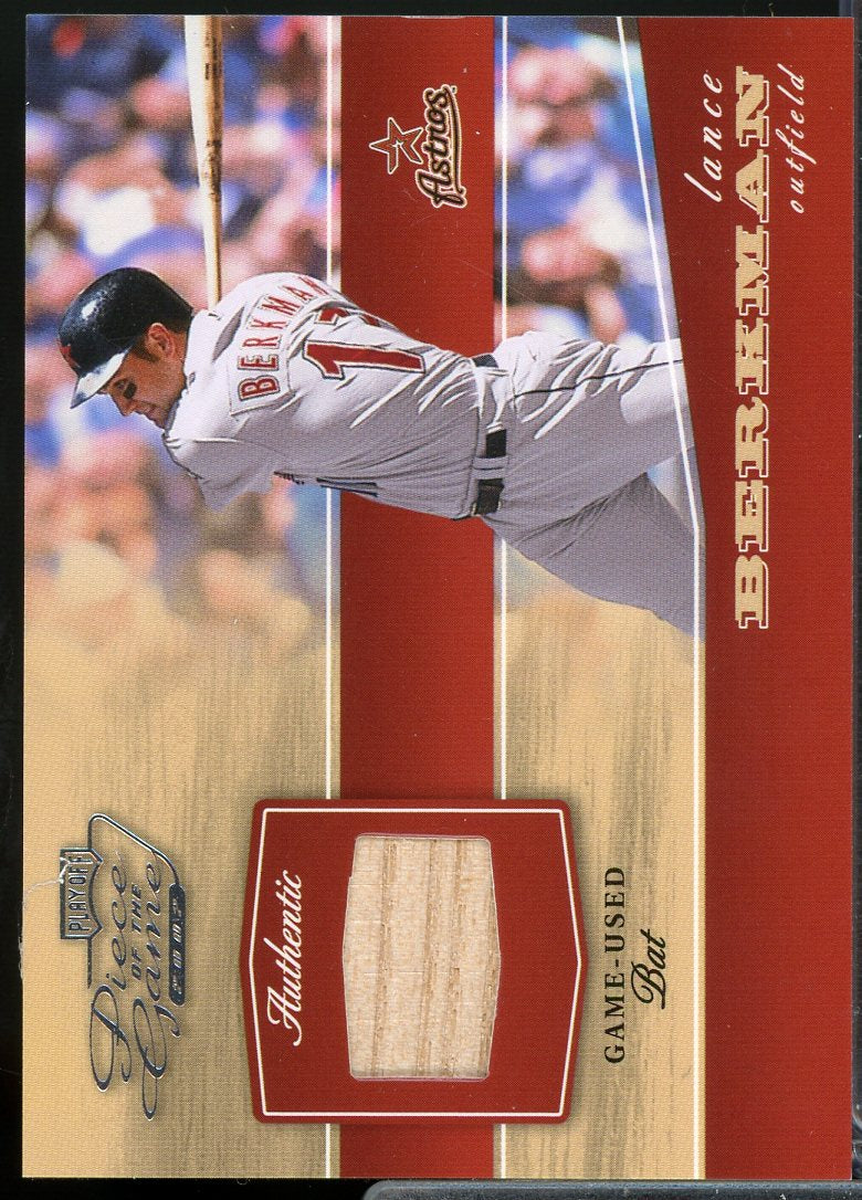 Lance Berkman Bat Card 2002 Playoff Piece of the Game Materials #48A  Image 1