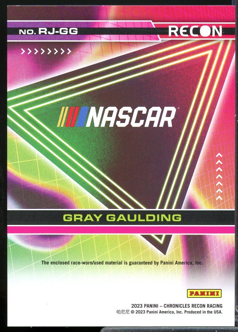 Gray Gaulding Card 2023 Panini Chronicles Recon Jumbo Materials #10  Image 2