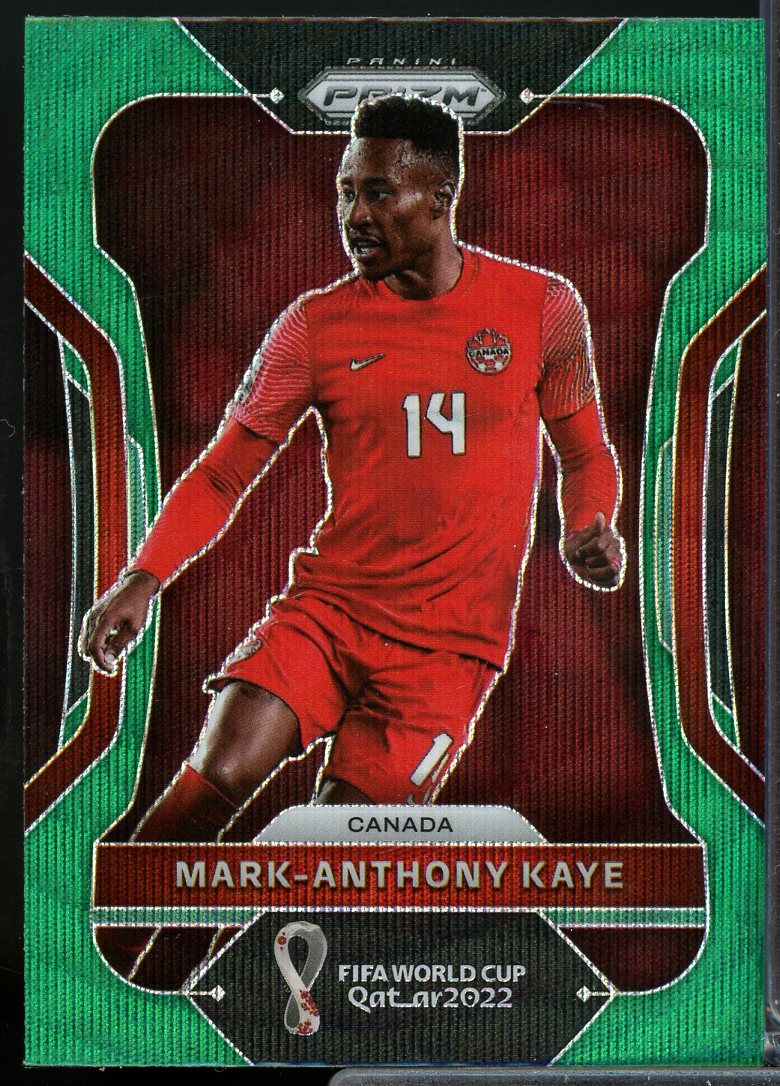 Mark-Anthony Kaye Card 2022 Panini Prizm World Cup Prizms Green Wave #51  Image 1