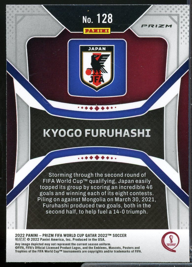Kyogo Furuhashi Rookie Card 2022 Panini Prizm World Cup Prizms Green Wave #128  Image 2
