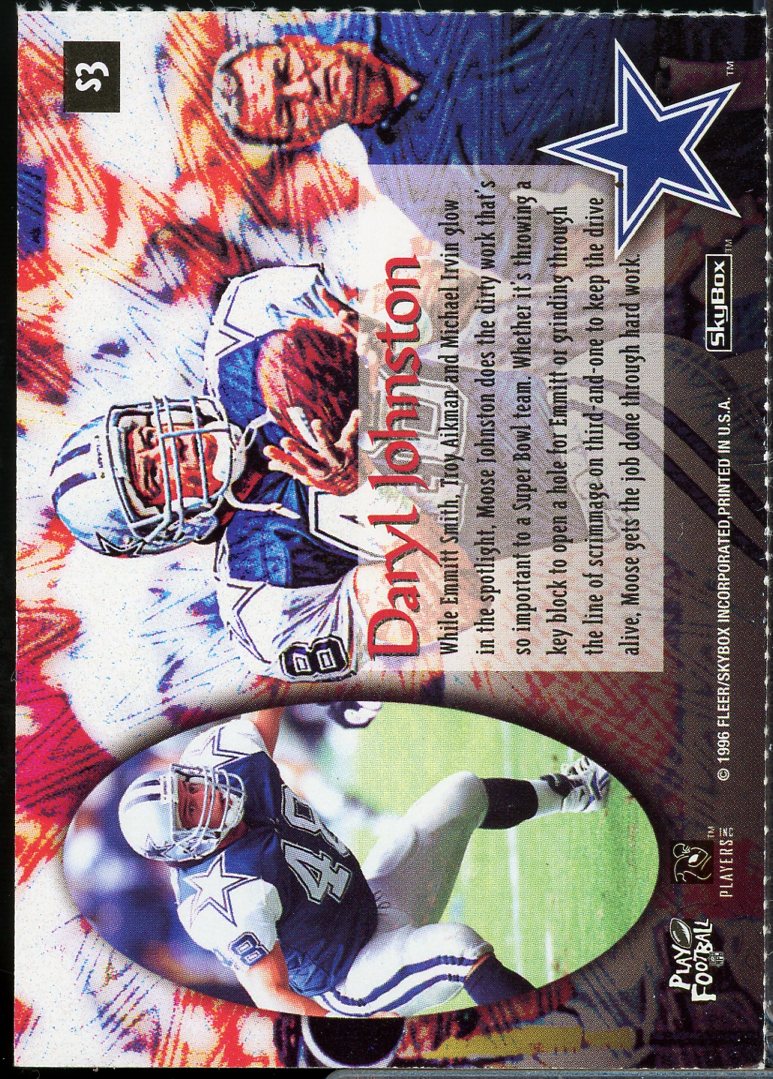 Daryl Johnston Inspiration Card 1996 SkyBox Impact Samples #S3  Image 2