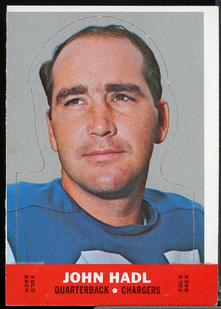 John Hadl Card 1968 Topps Stand-Ups Inserts #7  Image 1