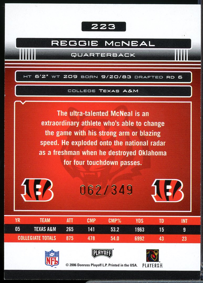 Reggie McNeal AU Rookie Card 2006 Absolute Memorabilia #223  Image 2