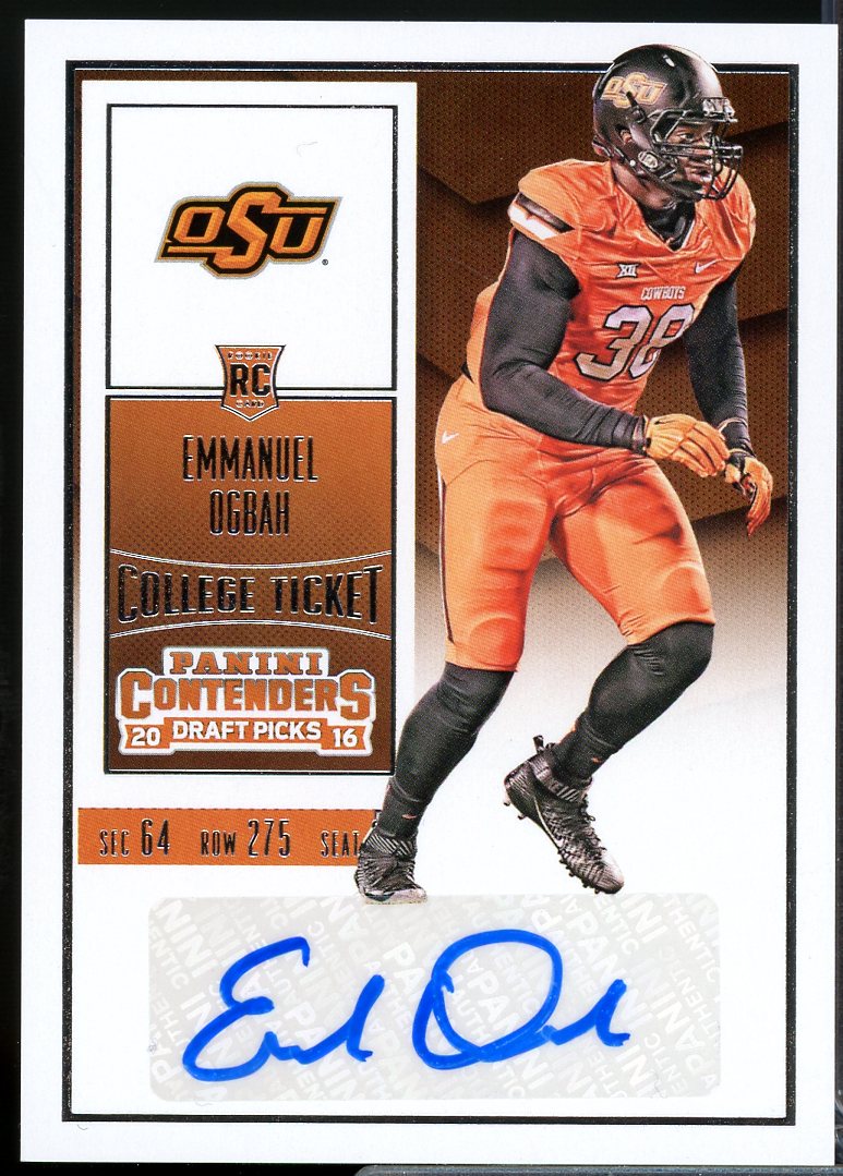 Emmanuel Ogbah AU Rookie Card 2016 Panini Contenders Draft Picks #177  Image 1