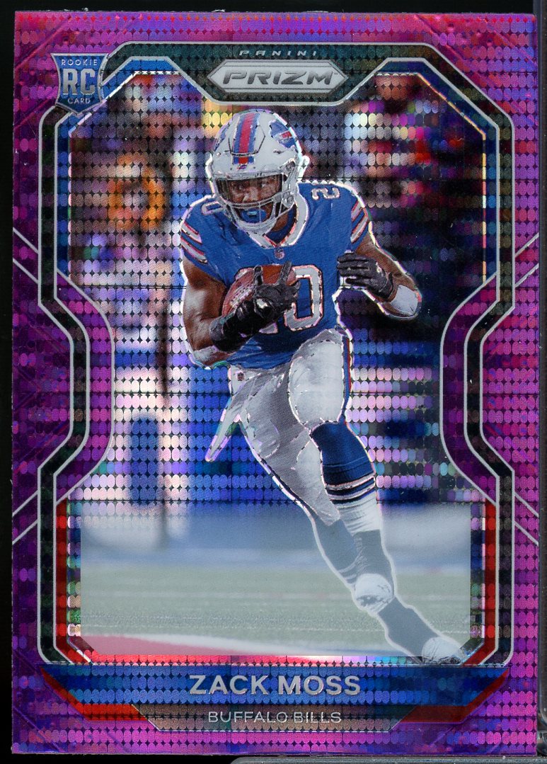 Zack Moss Rookie Card 2020 Panini Prizm Prizms Purple Pulsar #311  Image 1