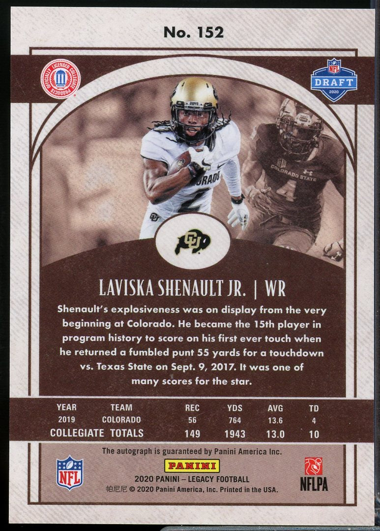 Laviska Shenault Jr. Rookie Card 2020 Legacy Rookies Premium Penmanship #152  Image 2