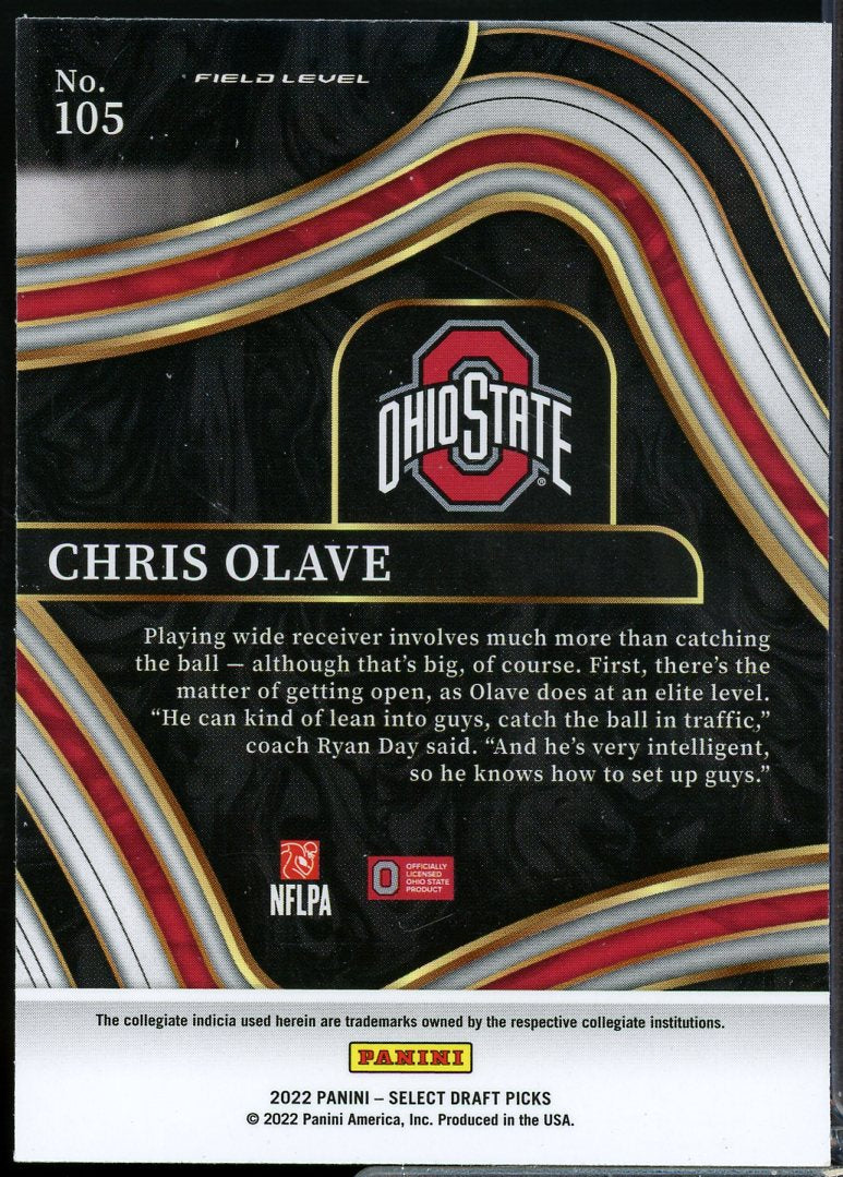 Chris Olave Rookie Card 2022 Select Draft Picks Blue #105  Image 2