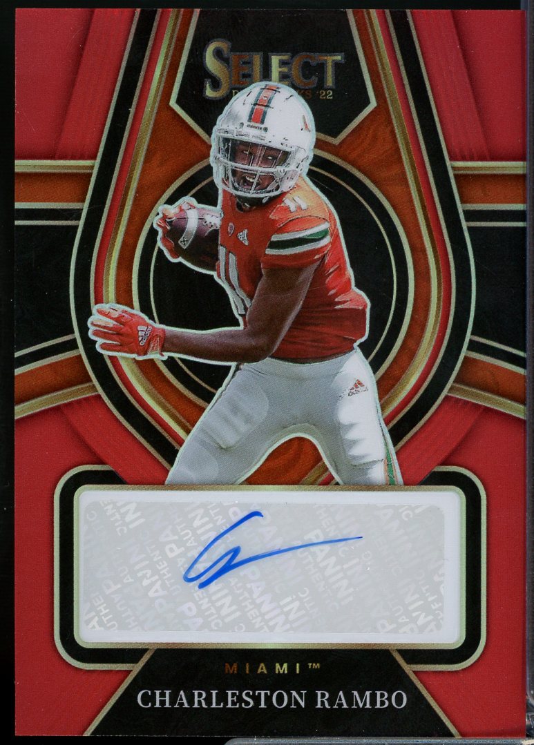 Charleston Rambo Card 2022 Select Draft Picks Rookie Signatures Prizms Red #70  Image 1