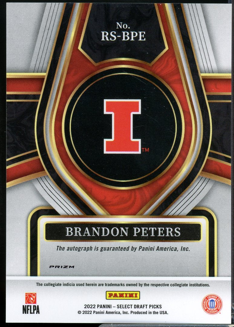 Brandon Peters Card 2022 Select Draft Picks Rookie Signatures Prizms #110  Image 2