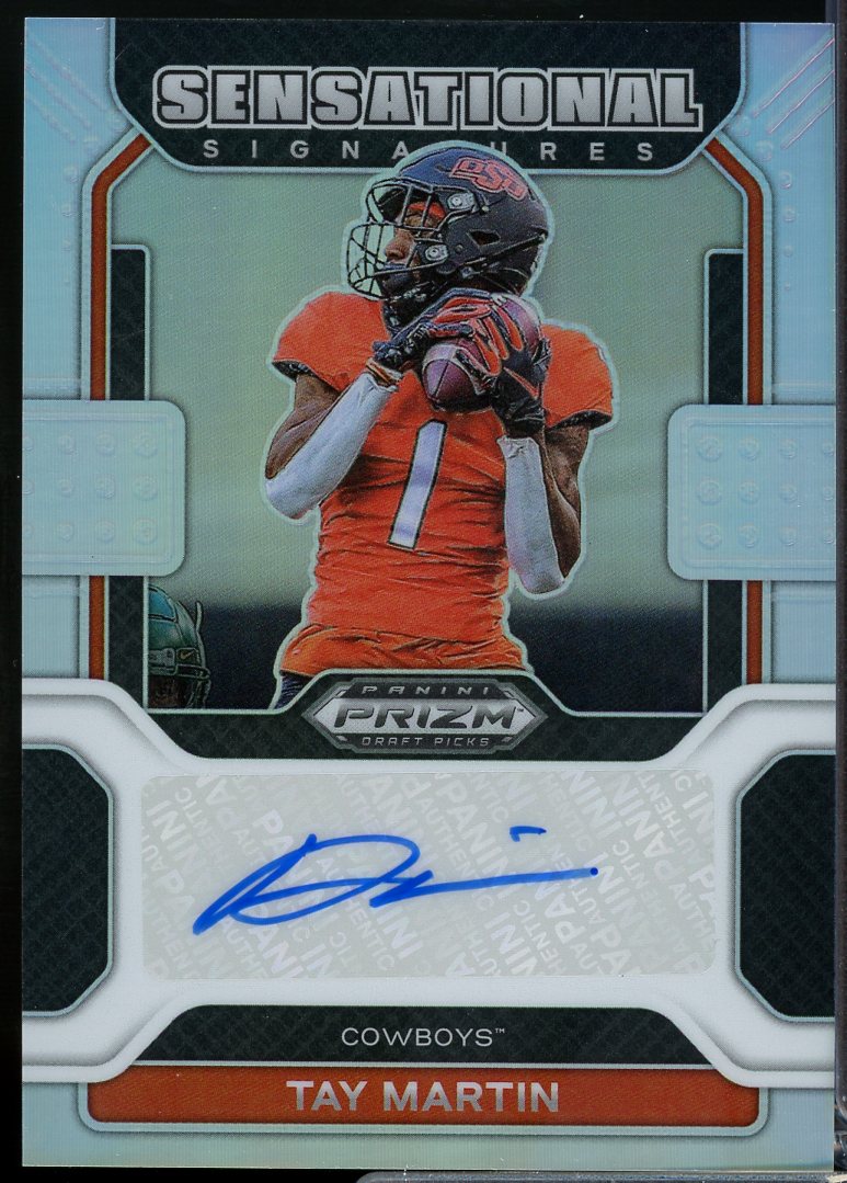 Tay Martin Card 2022 Panini Prizm Draft Picks Sensational Signatures Silver #15  Image 1