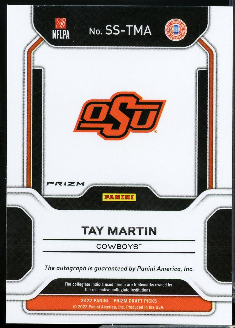 Tay Martin 2022 Panini Prizm Draft Picks Sensational Signatures Gold Ice #15  Image 2