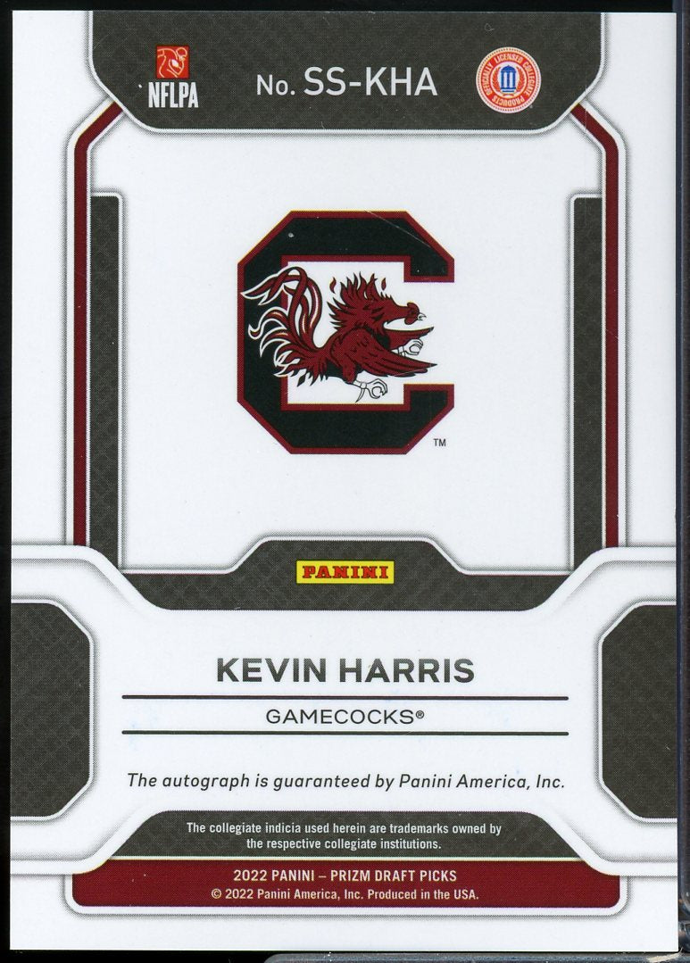 Kevin Harris Card 2022 Panini Prizm Draft Picks Sensational Signatures #38  Image 2