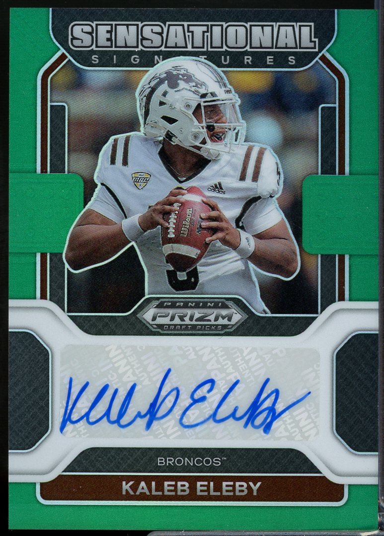 Kaleb Eleby Card 2022 Panini Prizm Draft Picks Sensational Signatures Green #61  Image 1