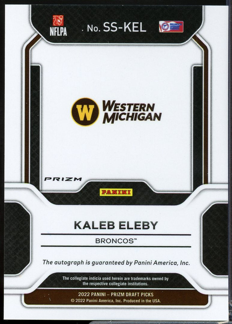 Kaleb Eleby Card 2022 Panini Prizm Draft Picks Sensational Signatures Green #61  Image 2