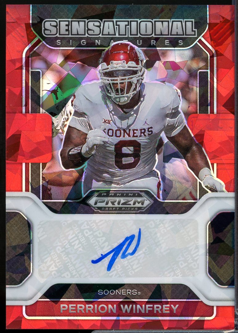 Perrion Winfrey 2022 Panini Prizm Draft Pick Sensational Signatures Red Ice #10  Image 1