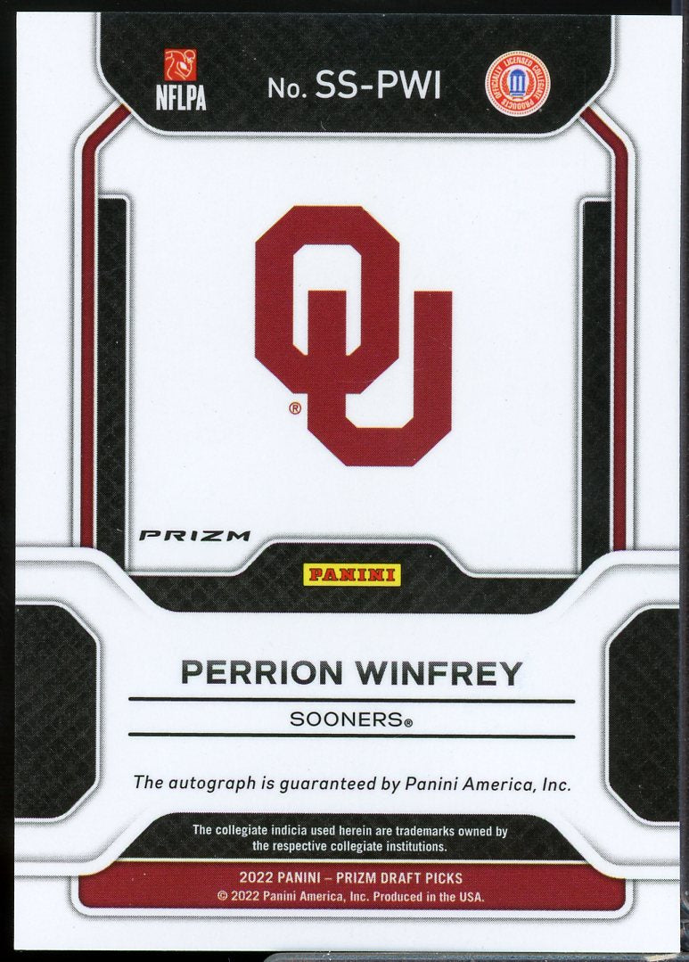 Perrion Winfrey 2022 Panini Prizm Draft Pick Sensational Signatures Red Ice #10  Image 2