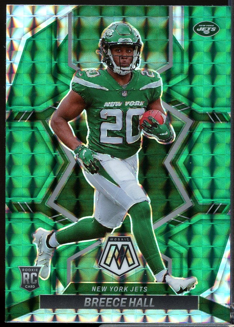 Breece Hall Rookie Card 2022 Panini Mosaic Mosaic Green #307  Image 1