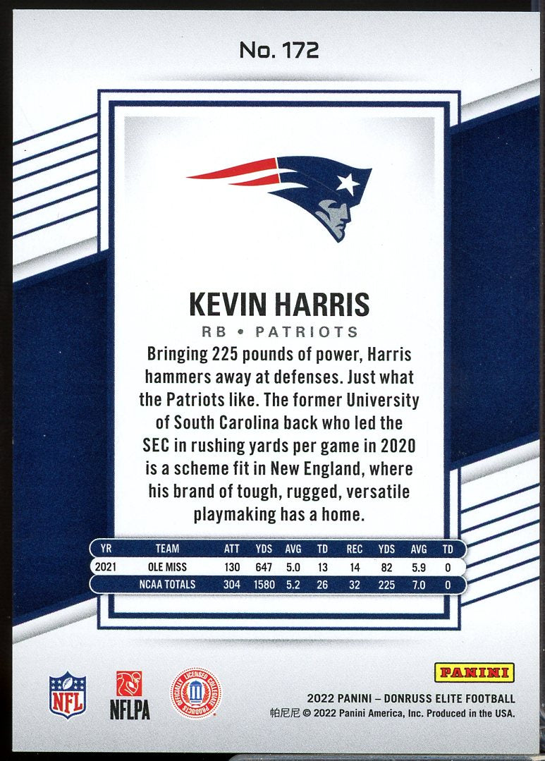 Kevin Harris Rookie Card 2022 Elite Aspirations Stars #172  Image 2