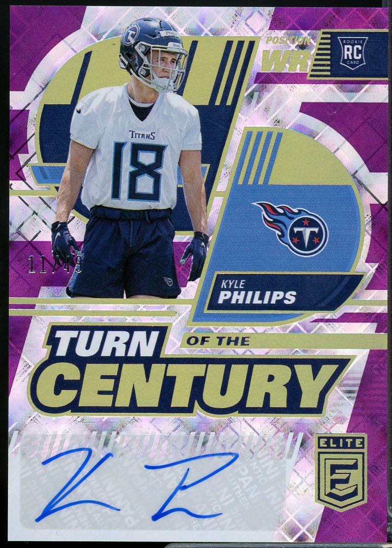 Kyle Philips Rookie Card 2022 Elite Turn of the Century Autographs Purple #59  Image 1
