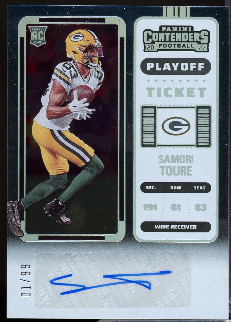 Samori Toure AU Rookie Card 2022 Panini Contenders Playoff Ticket #261A  Image 1
