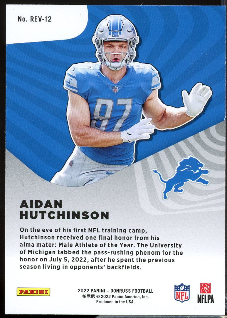 Aidan Hutchinson Rookie Card 2022 Donruss Rookie Revolution Galactic #12  Image 2