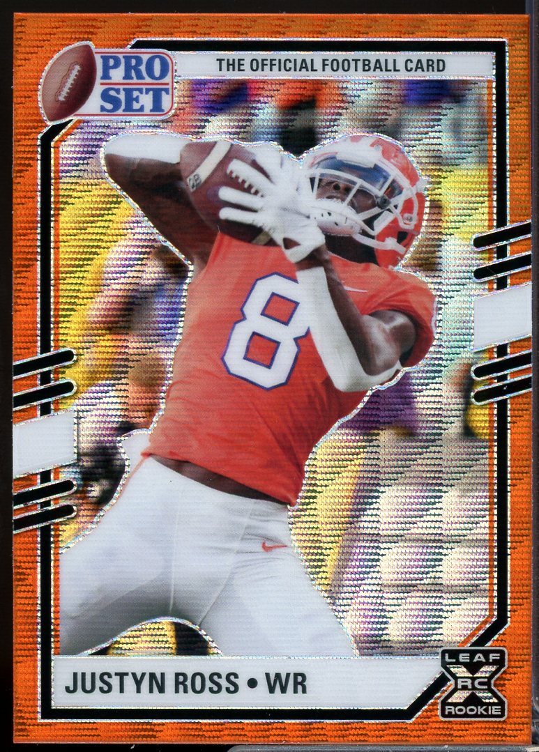 Justyn Ross Rookie Card 2022 Pro Set Metal Draft Prospects Wave Orange #PSBJR1  Image 1