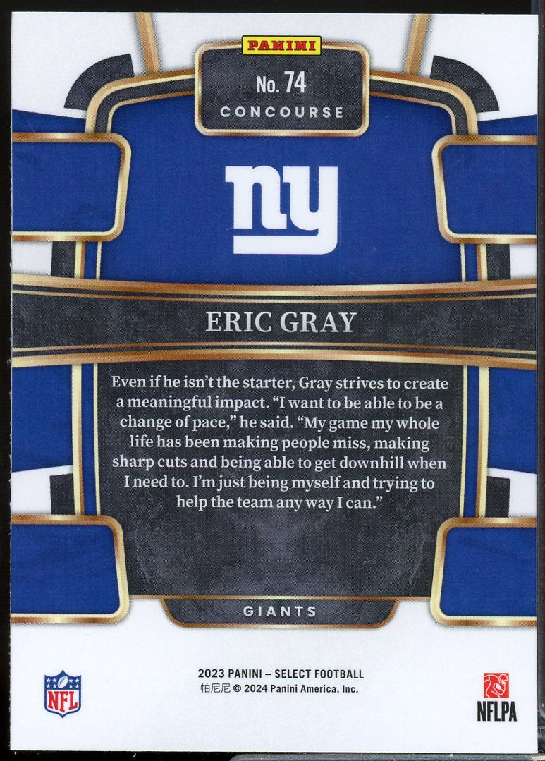Eric Gray Rookie Card 2023 Select #74  Image 2