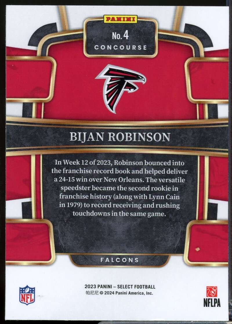 Bijan Robinson Rookie Card 2023 Select #4  Image 2