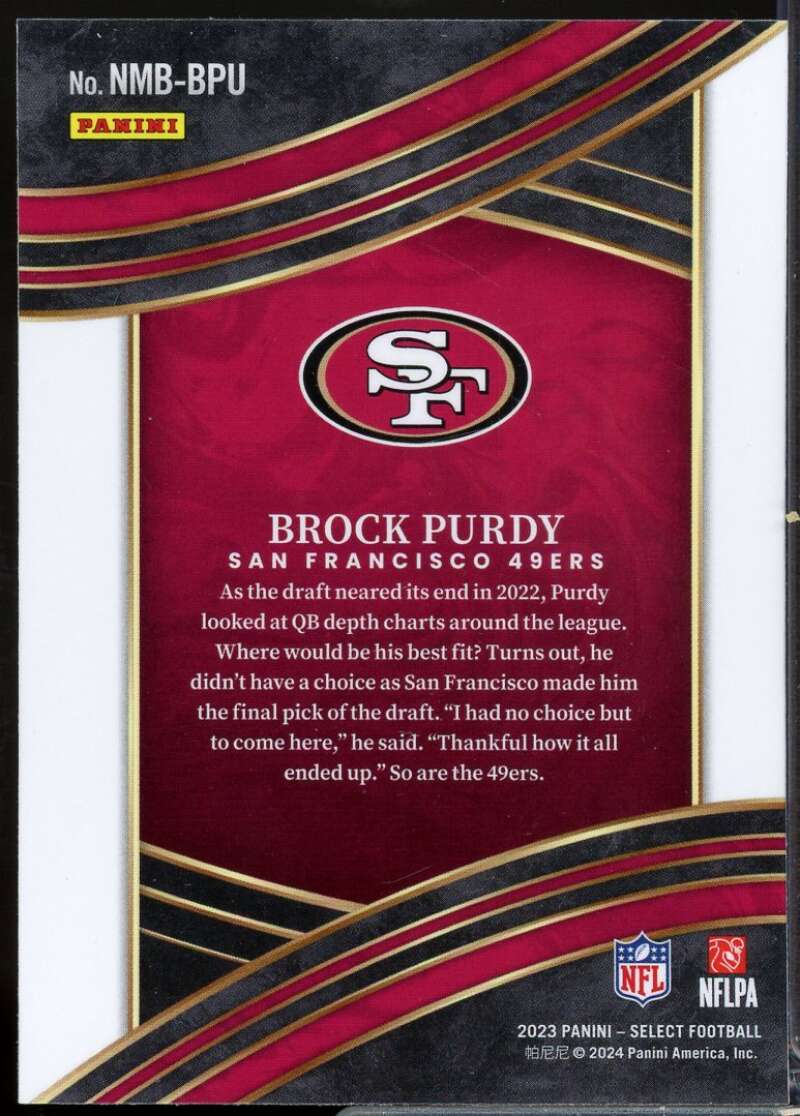 Brock Purdy Card 2023 Select Select Numbers #5  Image 2