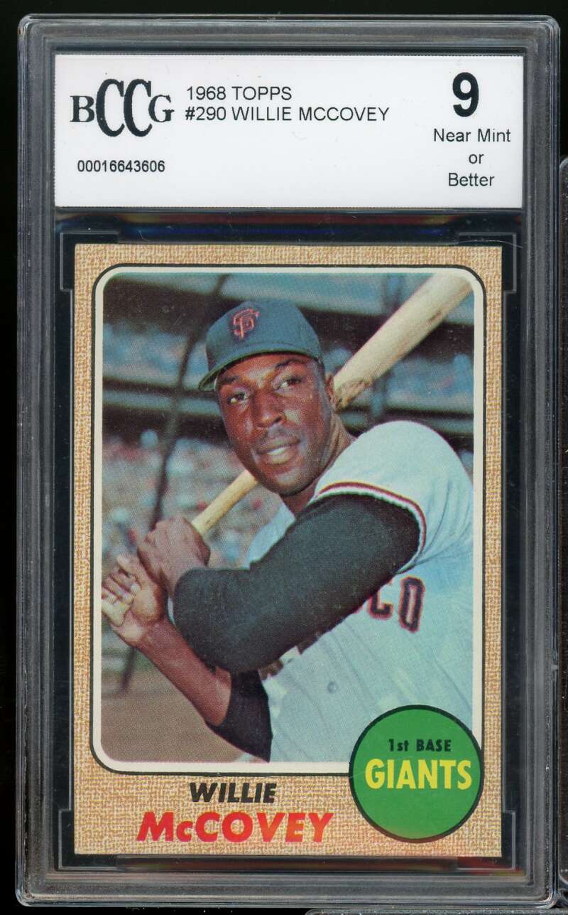 1968 Topps #290 Willie McCovey Card BGS BCCG 9 Near Mint+ Image 1