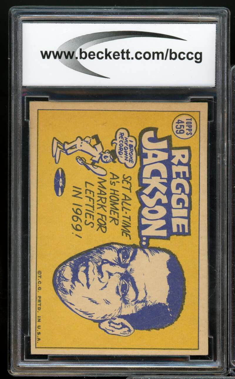 1970 Topps #459 Reggie Jackson Card BGS BCCG 8 Excellent+ Image 2
