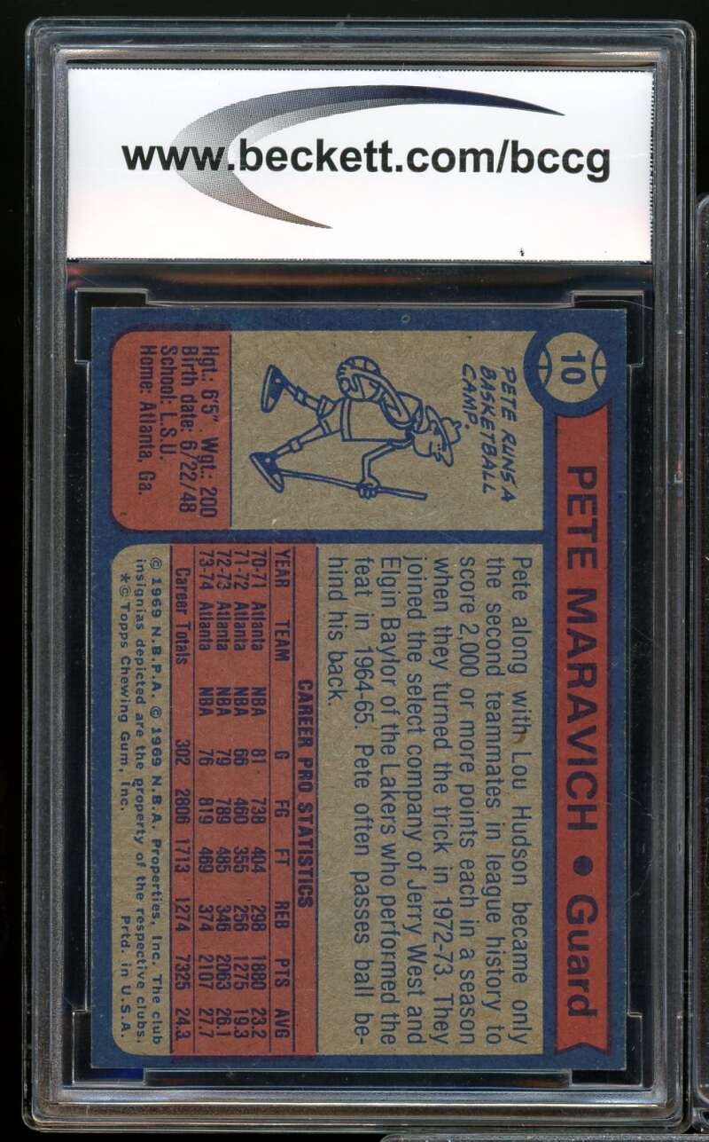 1974-75 Topps #10 Pete Maravich Card BGS BCCG 9 Near Mint+ Image 2