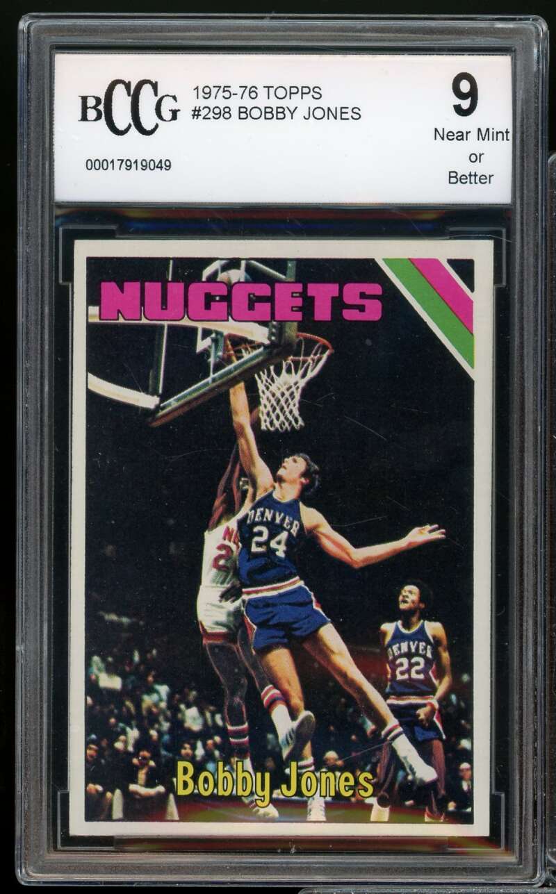 1975-76 Topps #298 Bobby Jones Rookie Card BGS BCCG 9 Near Mint+ Image 1