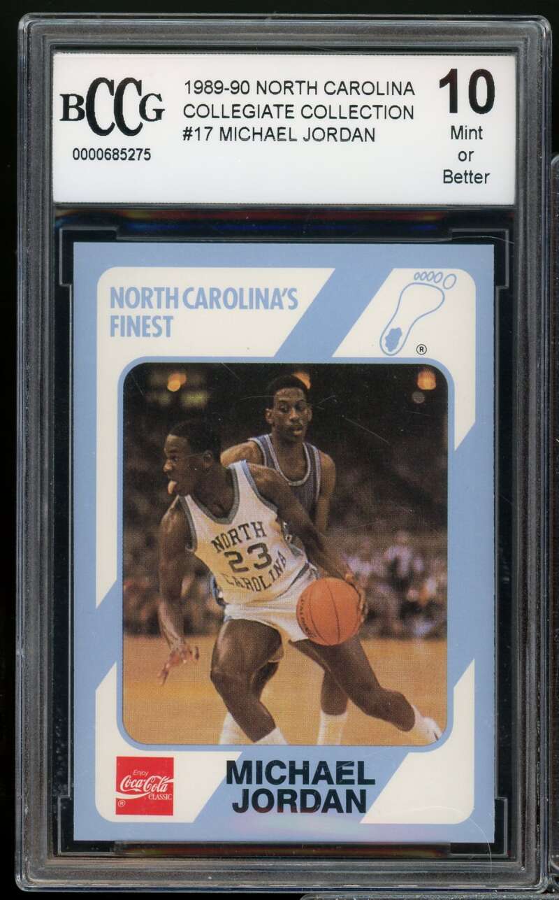 1989-90 North Carolina Collegiate Collection #17 Michael Jordan BGS BCCG 10 Mint Image 1