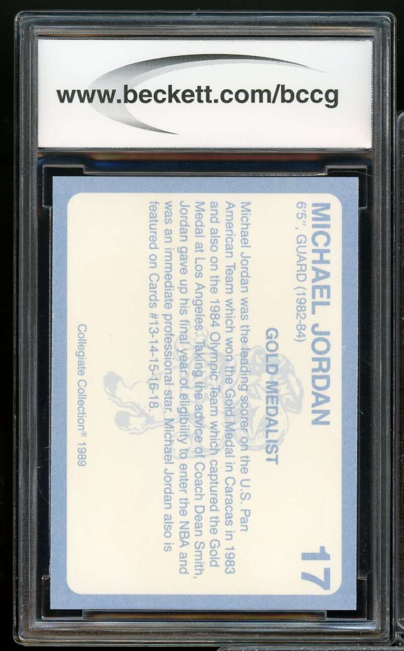 1989-90 North Carolina Collegiate Collection #17 Michael Jordan BGS BCCG 10 Mint Image 2