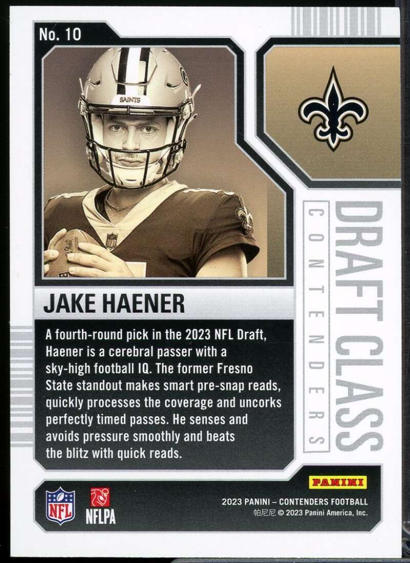 Jake Haener Rookie Card 2023 Panini Contenders Draft Class Contenders #10  Image 2